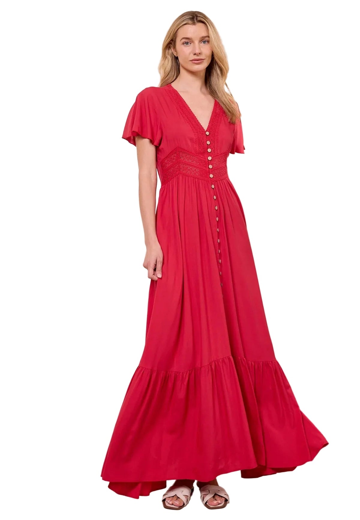 Angel Eye Red Maxi Dress