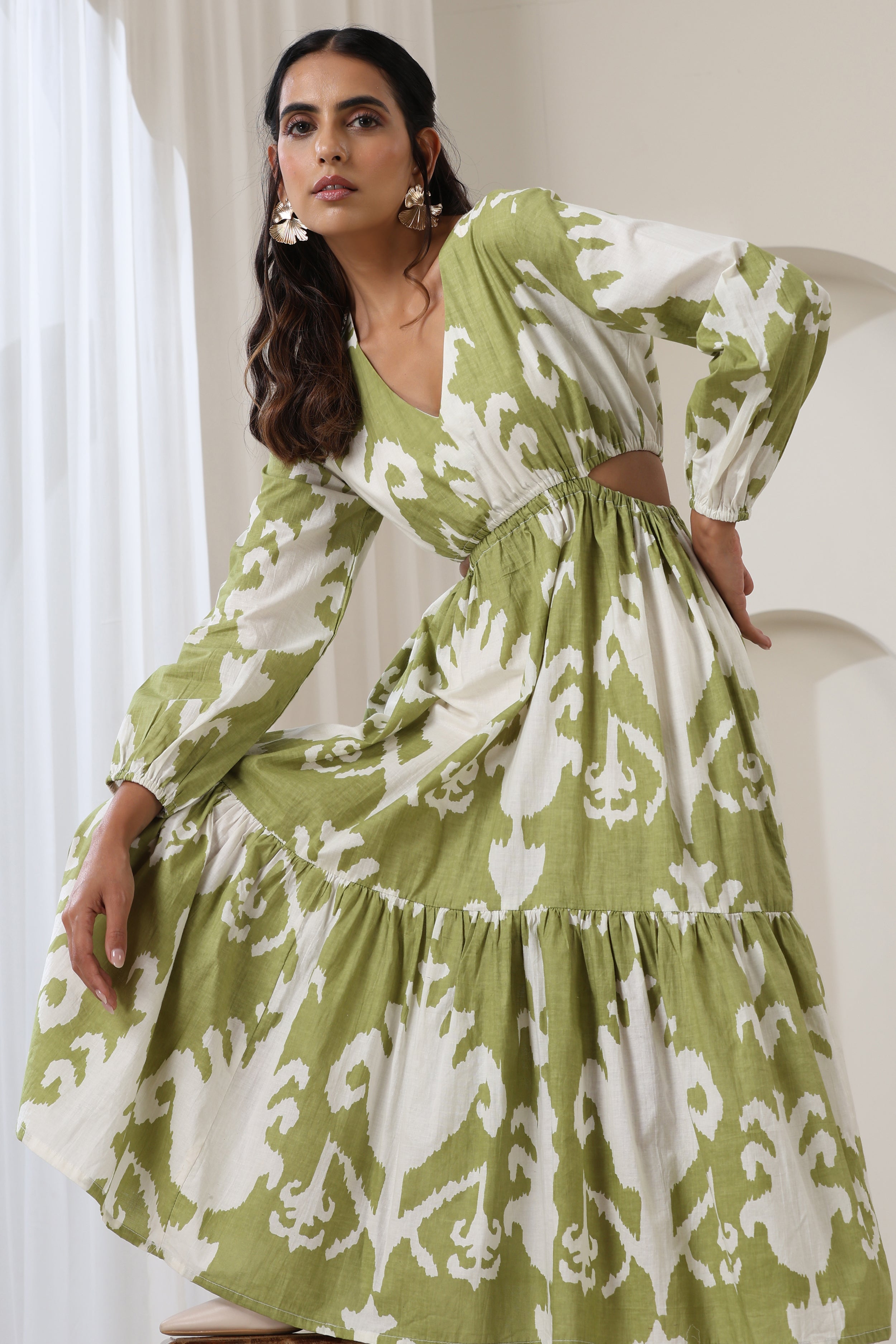 Hannah Green Midi Dress