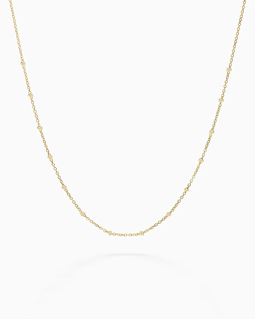 Cadena de Bolitas Diamantadas en Oro Amarillo de 18 Kt