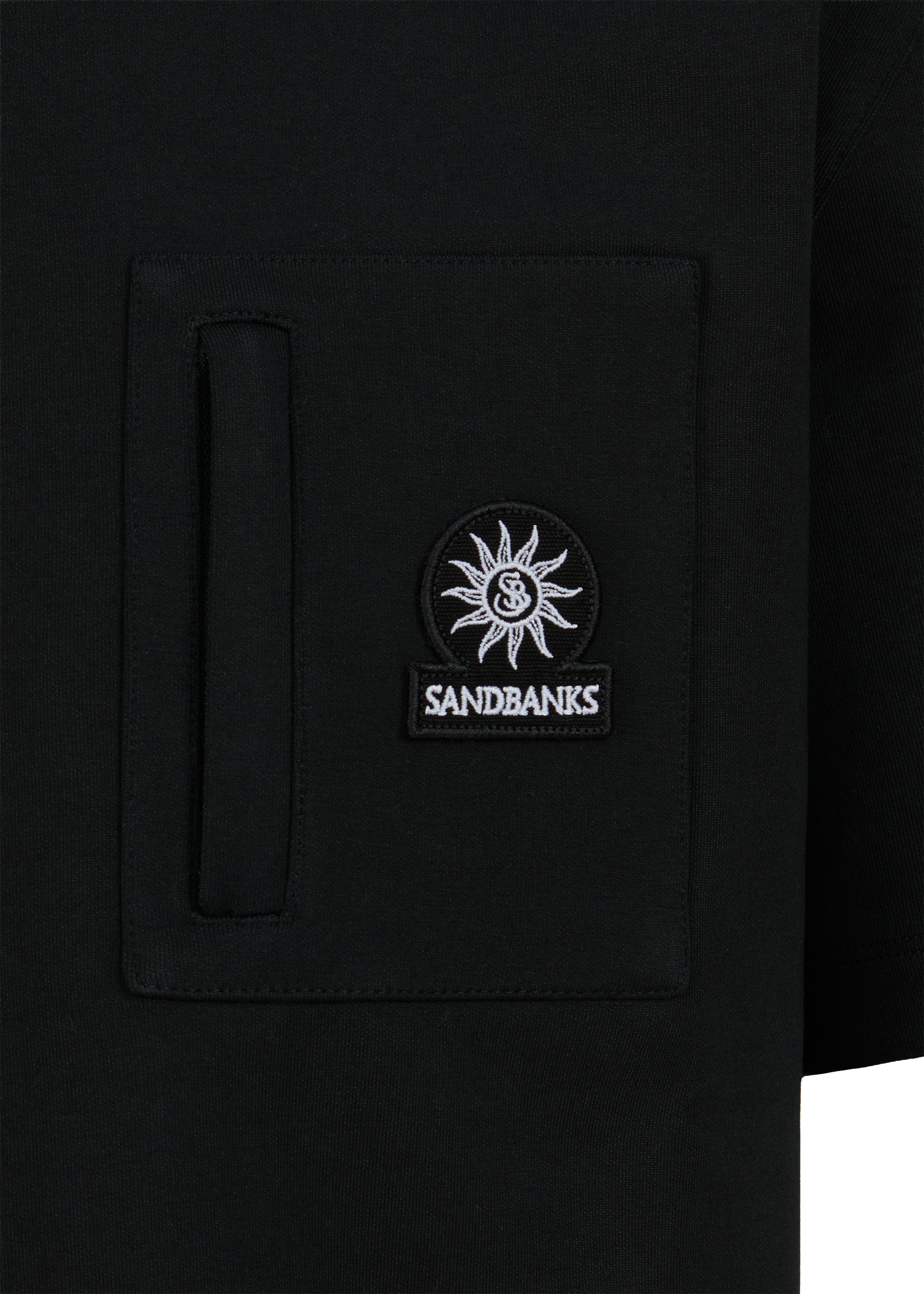 Sandbanks Zip Pocket Interlock T-Shirt - Black - Sandbanks