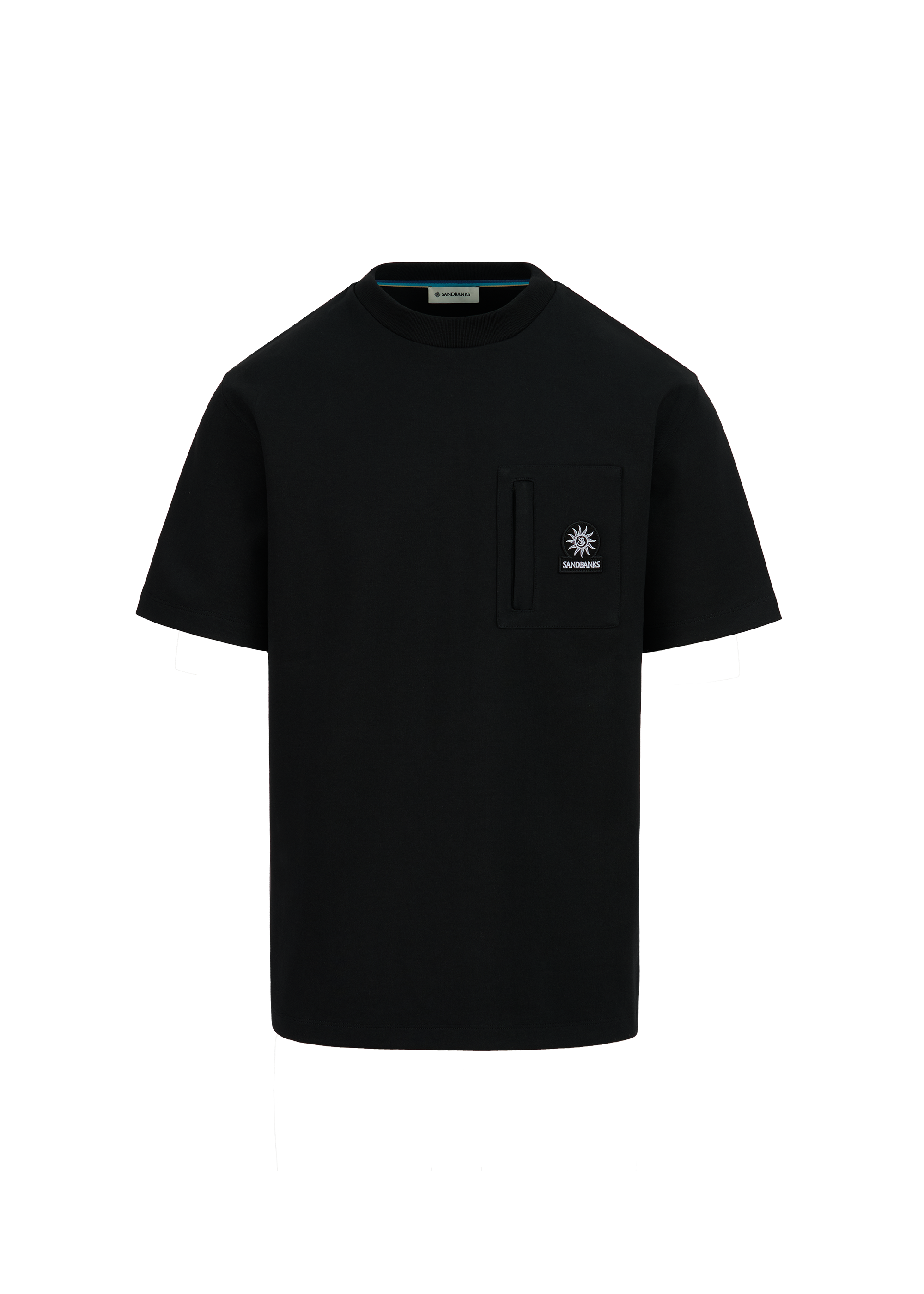 Sandbanks Zip Pocket Interlock T-Shirt - Black - Sandbanks