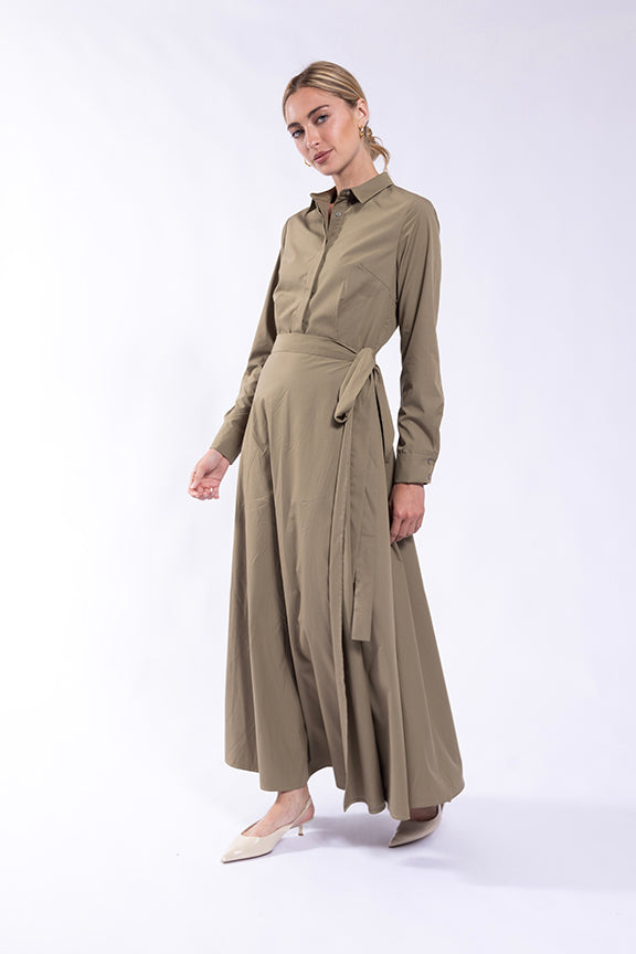 MAPLE & CLIFF FLOWY WRAP SHIRTDRESS