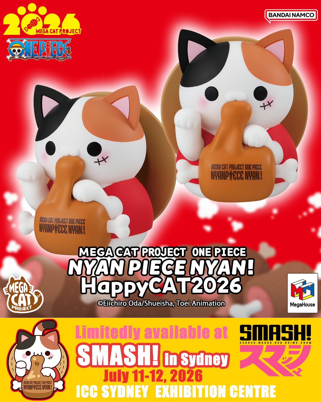 [Limited] Mega Cat Project One Piece Nyan Piece Nyan! Happy Cat 2026