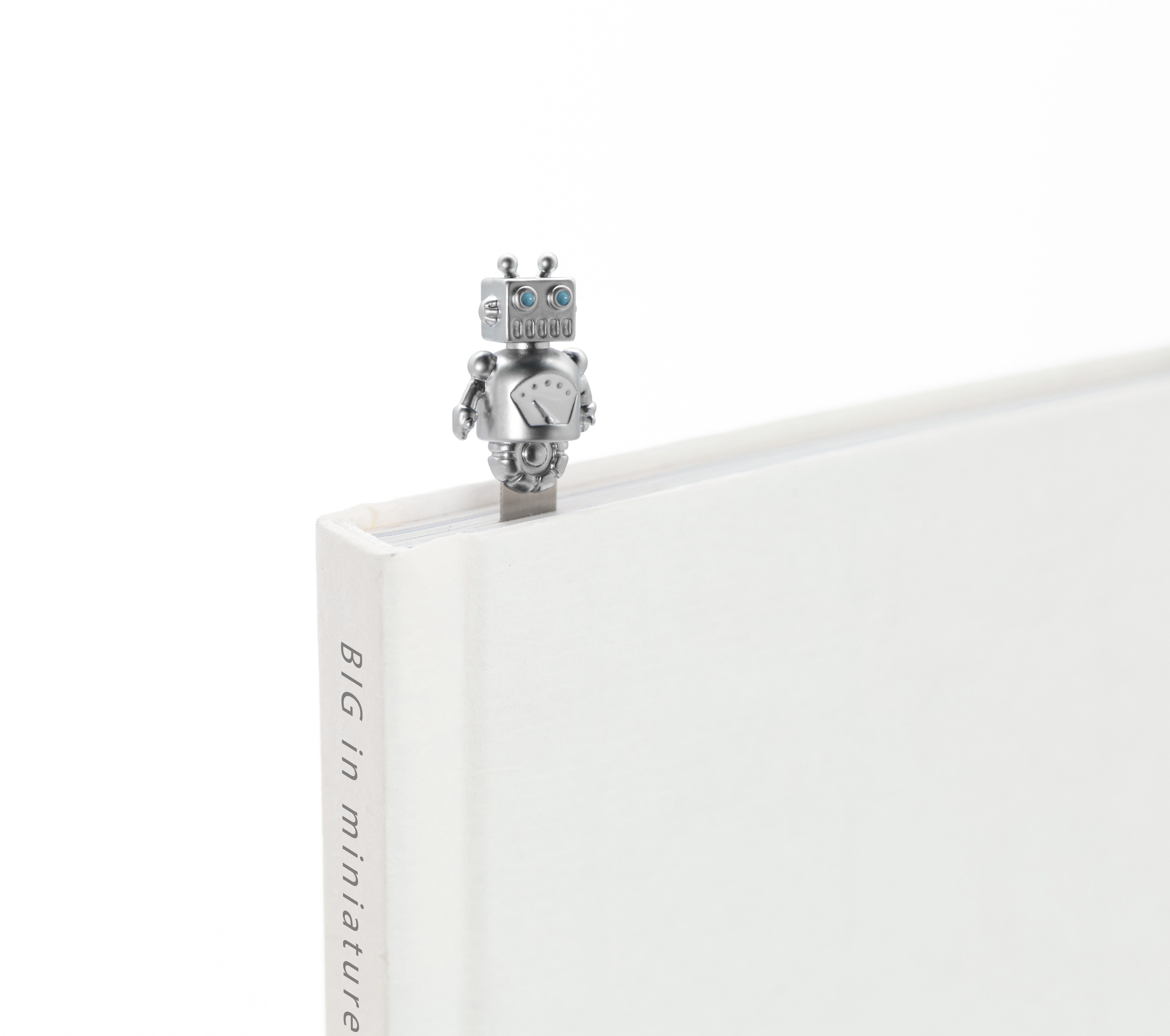 Marque Page Robot Argenté Meta[l]morphose | Boutique d'objets cadeaux designs