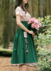 Short Sleeves Pink Modern Hanbok Dress