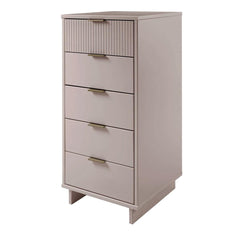 Manhattan Comfort Granville Tall 24" Modern Narrow Dresser With 5 Drawers In Light Gray