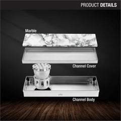 Marble Insert Shower Drain Channel (18 x 3 Inches) - LIPKA - Lipka Home