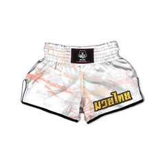 Marble White Rose Gold Print Muay Thai Boxing Shorts-grizzshop