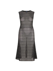 Ghost mannequin black mesh maxi dress