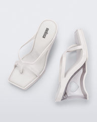 Melissa Glass Heel AD White Clear Klapki Damskie Na Obcasie Białe