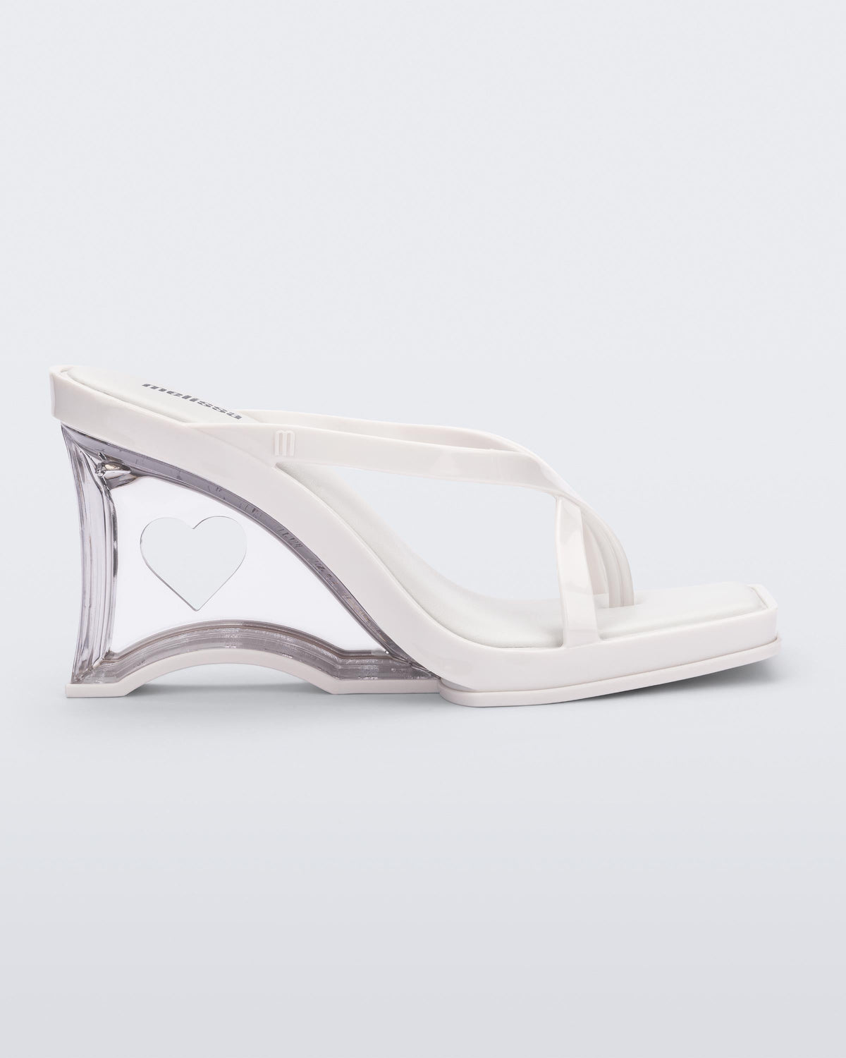 Melissa Glass Heel AD White Clear Klapki Damskie Na Obcasie Białe