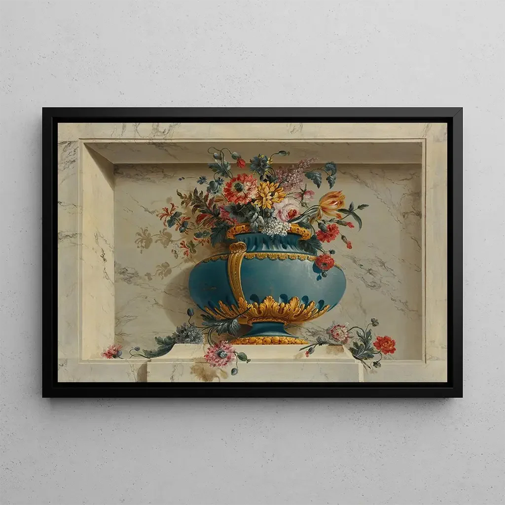 Michel Bruno Belleng - Vase of Flowers in a Niche.webp