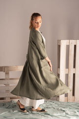 Loose Linen Maxi Cardigan - from NikkaPlace | Effortless fashion for easy living