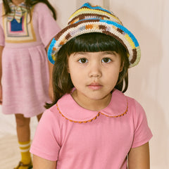 Rickrack Collar Tee in Azalea by Misha & Puff