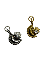 Moon Zirkonia Anhaenger silber und gold damen leselles
