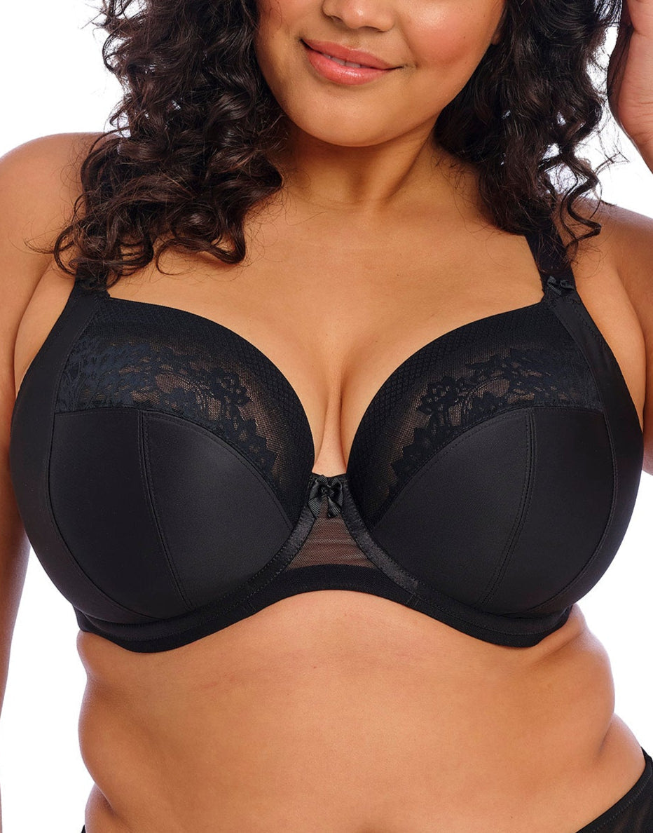 Elomi Nerina Black Unlined Stretch Lace Plunge Bra 302734