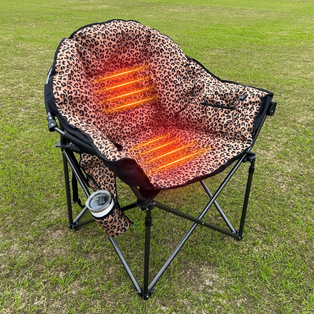 Leopard Print - Heated Camping Chair