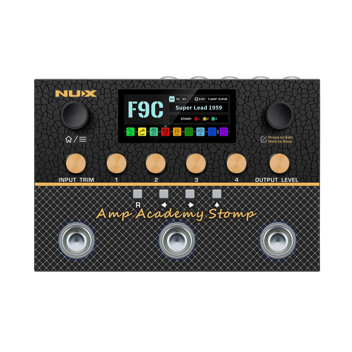 NUX amp academy stomp with LCD screen multi switch pedal stompbox