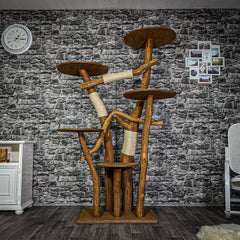 Outdoor Naturkratzbaum 3175 Kratzbaum Natur Holz Design 192 cm hoch Katzenbaum