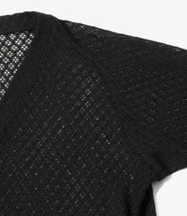Long Sleeve U-Neck T-Shirt – Black Raschel Lace