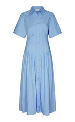 Neo Noir Kjole - Baia Stripe Poplin - Light Blue