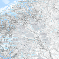 Norgeskart stort med nasjonalparker (1,5x1,0m)