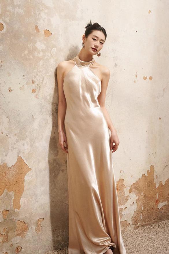 Gold Champagne Silk Dress