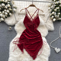 Sexy Spaghetti Straps Lace Short Dress Summer Women Holiday Dress P253