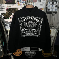 Mens Vintage T-Shirts Saint Harley vintage hooded sweater