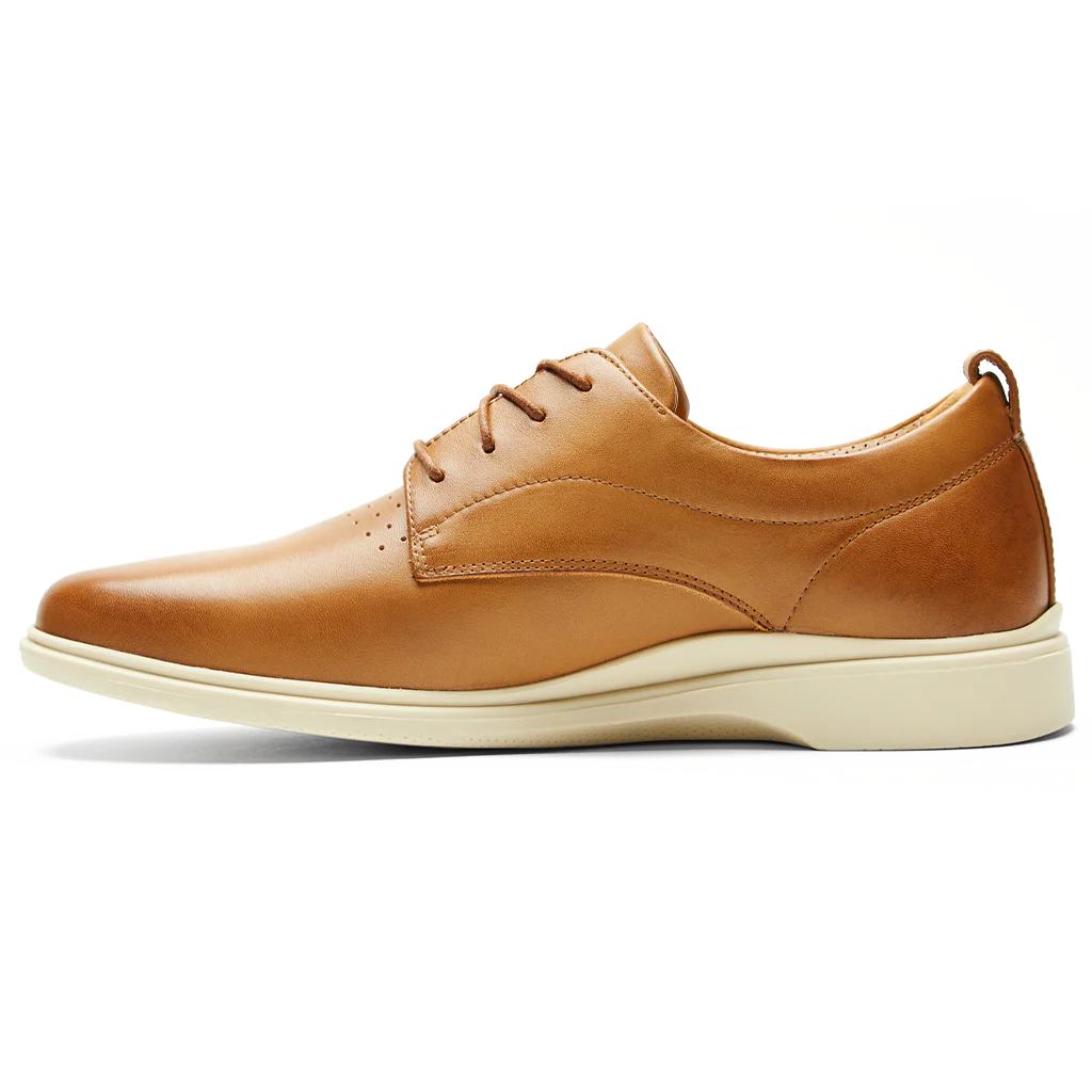The Original Dress Shoe by Amberjack in Honey & Cream Tan Leather - Medial View