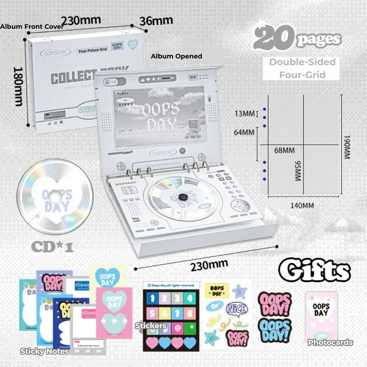 OOPSDAY Retro Style 4-Pocket Card Binder ChicChoi