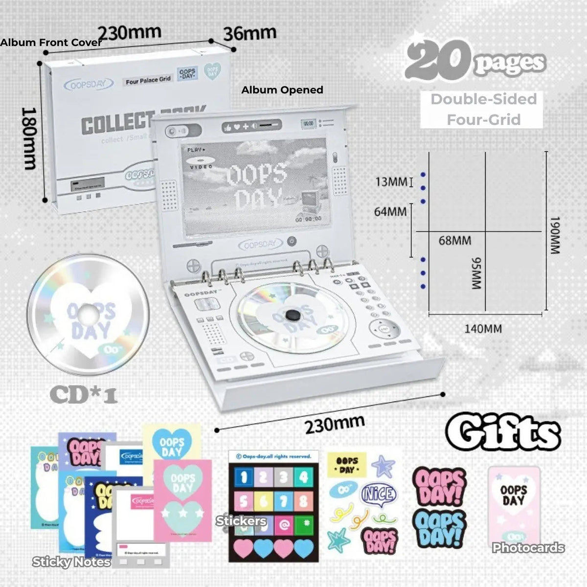 OOPSDAY Retro Style 4-Pocket Card Binder ChicChoi