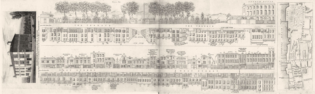 KENT. Gravesend. street plan; Gardner's hotel & Tavern,  map . DUGDALE 1845