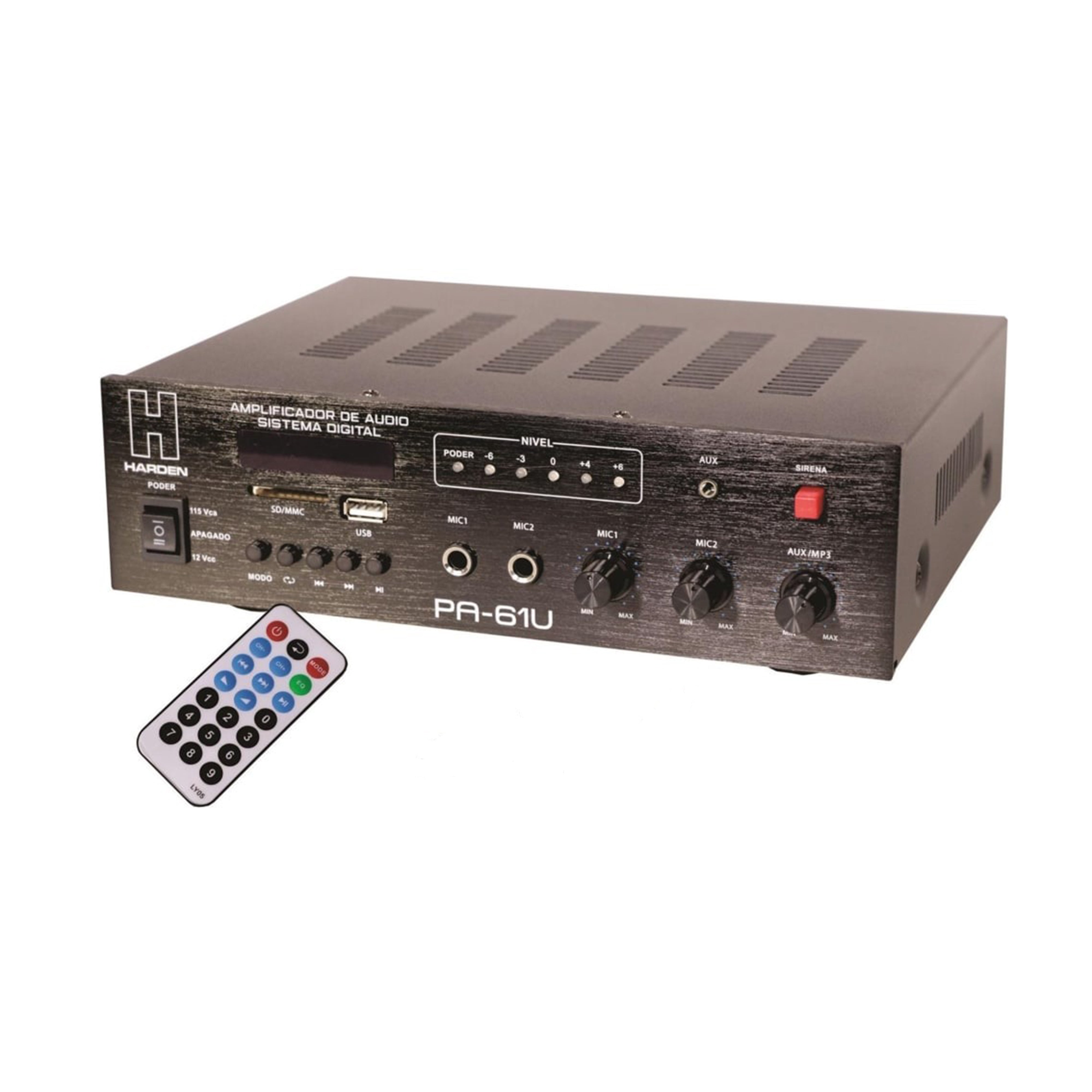 AMPLIFICADOR PARA PUBLIDIFUSION  USB/DISPLAY  HARDEN    PA-61U - Hergui Musical