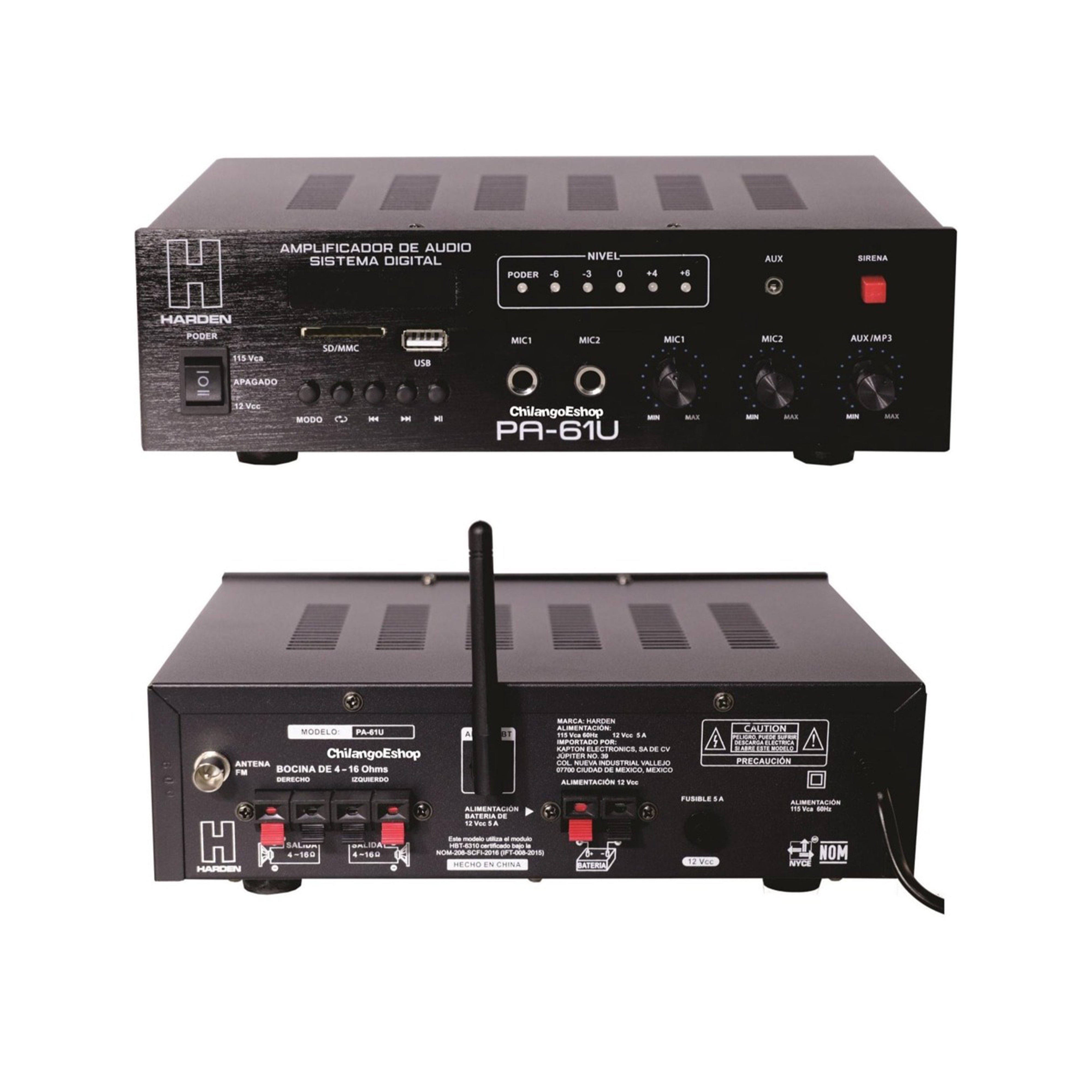 AMPLIFICADOR PARA PUBLIDIFUSION  USB/DISPLAY  HARDEN    PA-61U - Hergui Musical