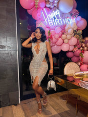 Fashion Sparkly Beaded 16th Birthday Outfit Bodycon Hoco Dress DS14015