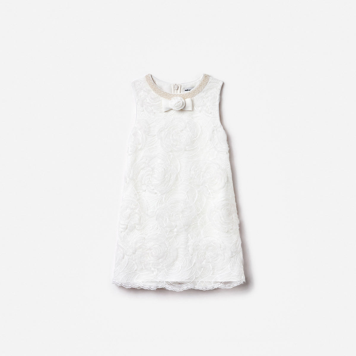 White 3D Lace Dress
