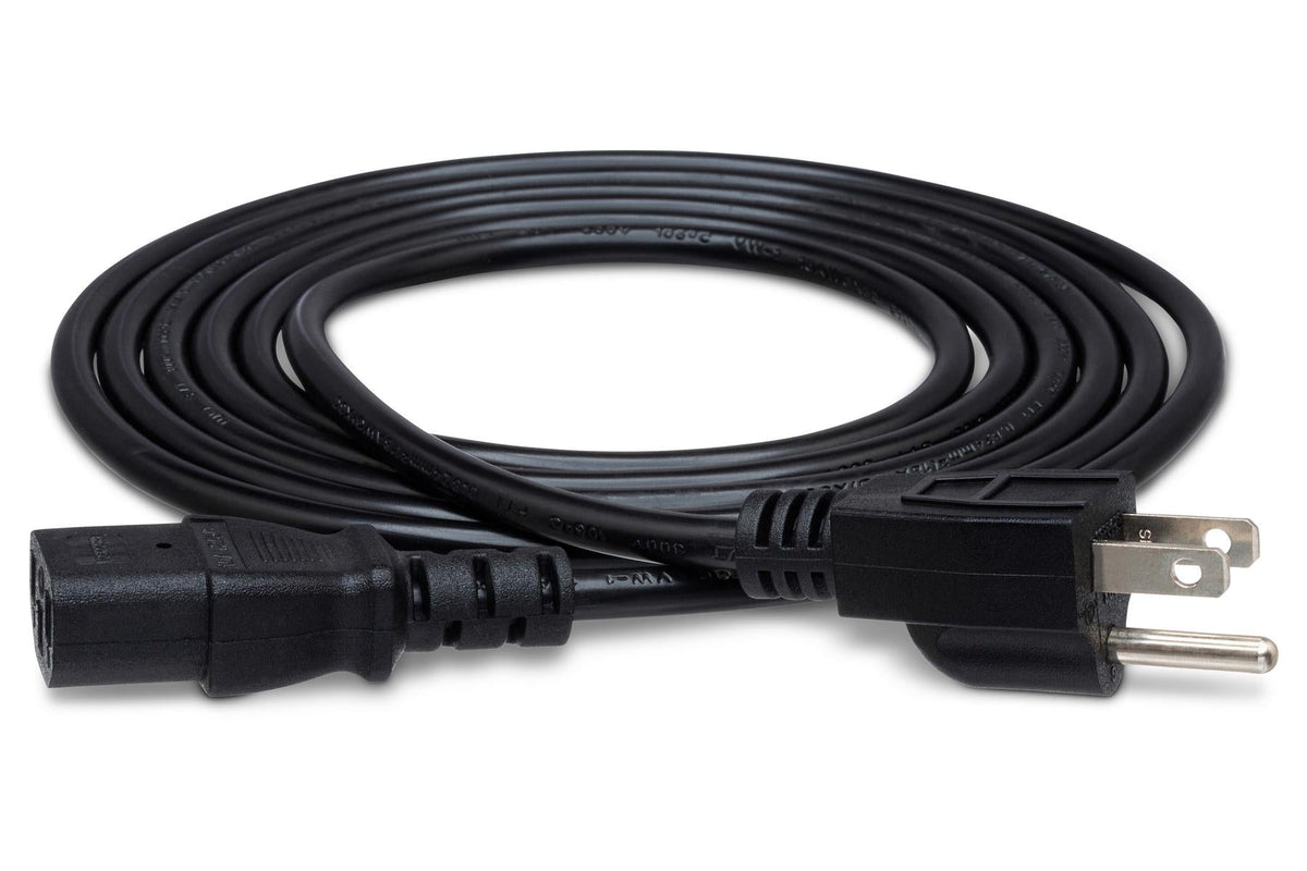 HOSA - Power Cord, Right-angle IEC C13 to NEMA 5-15P, 8 ft