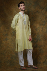 Yellow Silk Kurta