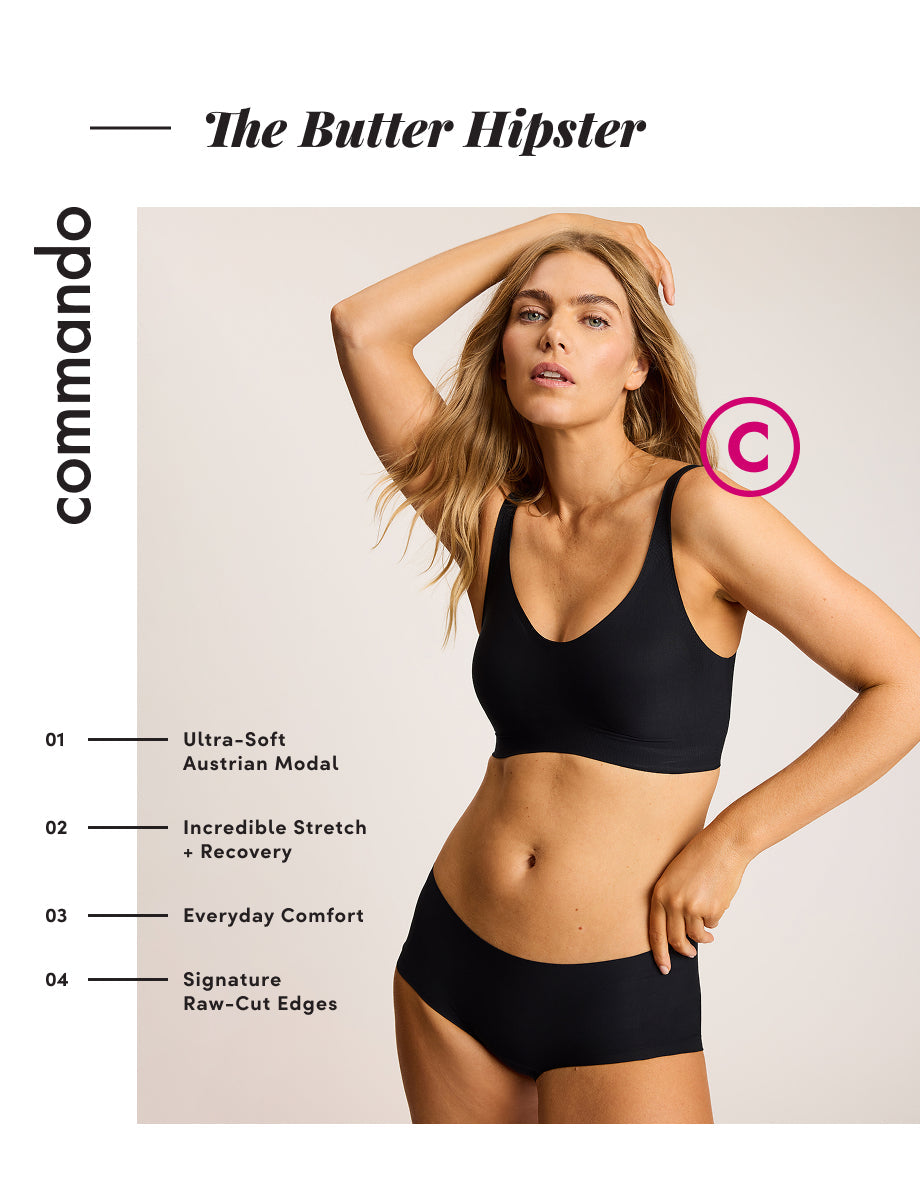 Perfect Points Ultra-Soft Austrian Modal Incredible Stretch + Recovery Everyday Comfort Signature Raw-Cut Edges Butter Hipster::All