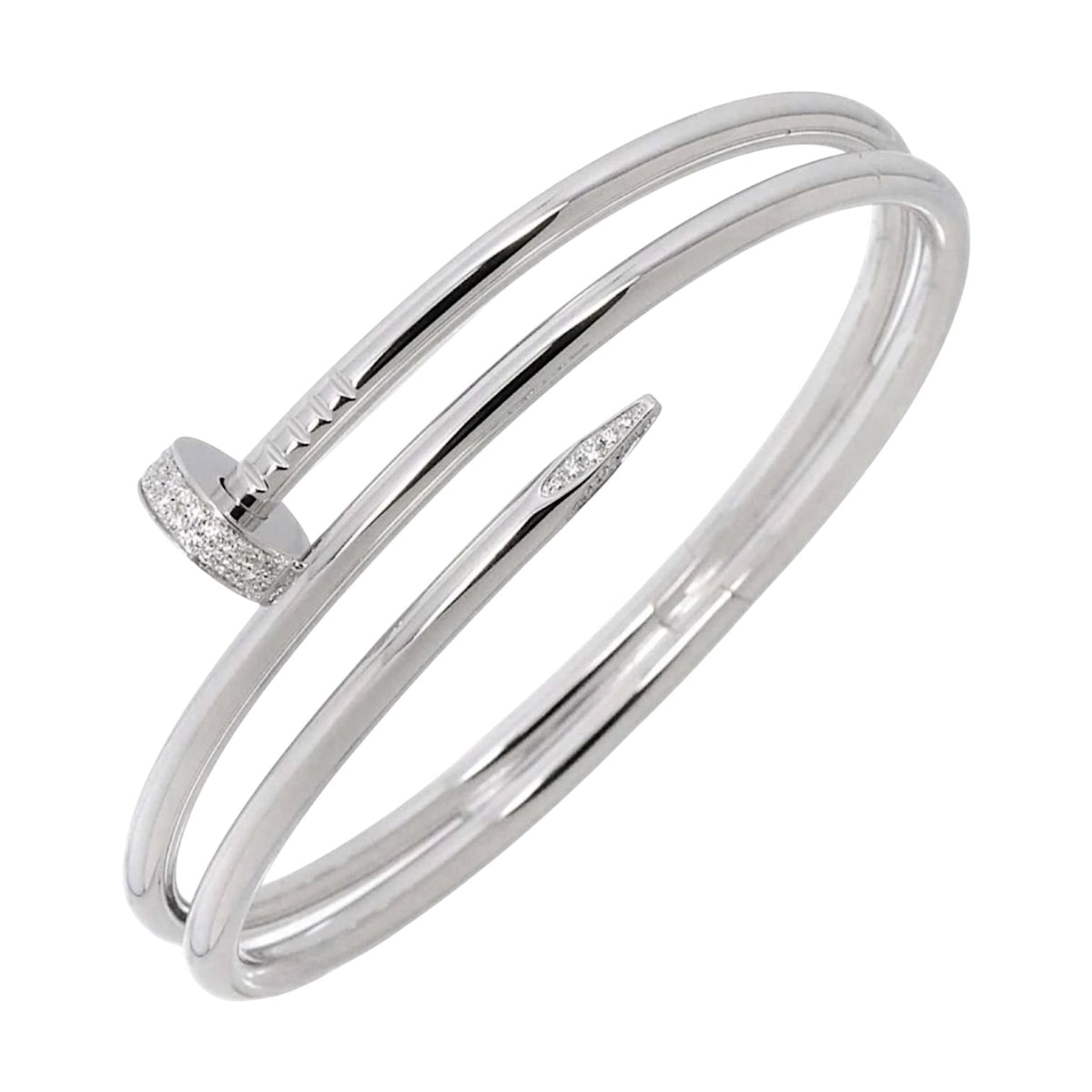 Cartier Juste Un Clou Double Wrap White Gold Diamond Bracelet