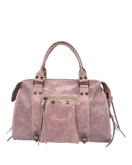 Borsa Silvia Grande Rosa Cipria Pelle Lucida