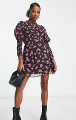 Miss Selfridge Petite Corset Detail Chiffon Mini Dress In Ditsy Floral – dresses by Miss Selfridge, available to rent from Hirestreet