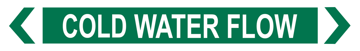Cold Water Flow - Pipe Marker Labels