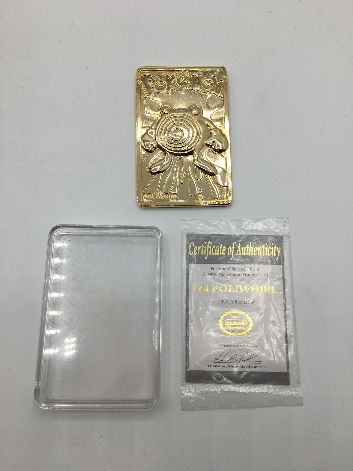Poliwhirl - 1999 Pokémon 23K Gold Plated Trading Card Limited Edition Burger King