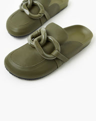 PORTER LEATHER MULE - OLIVE