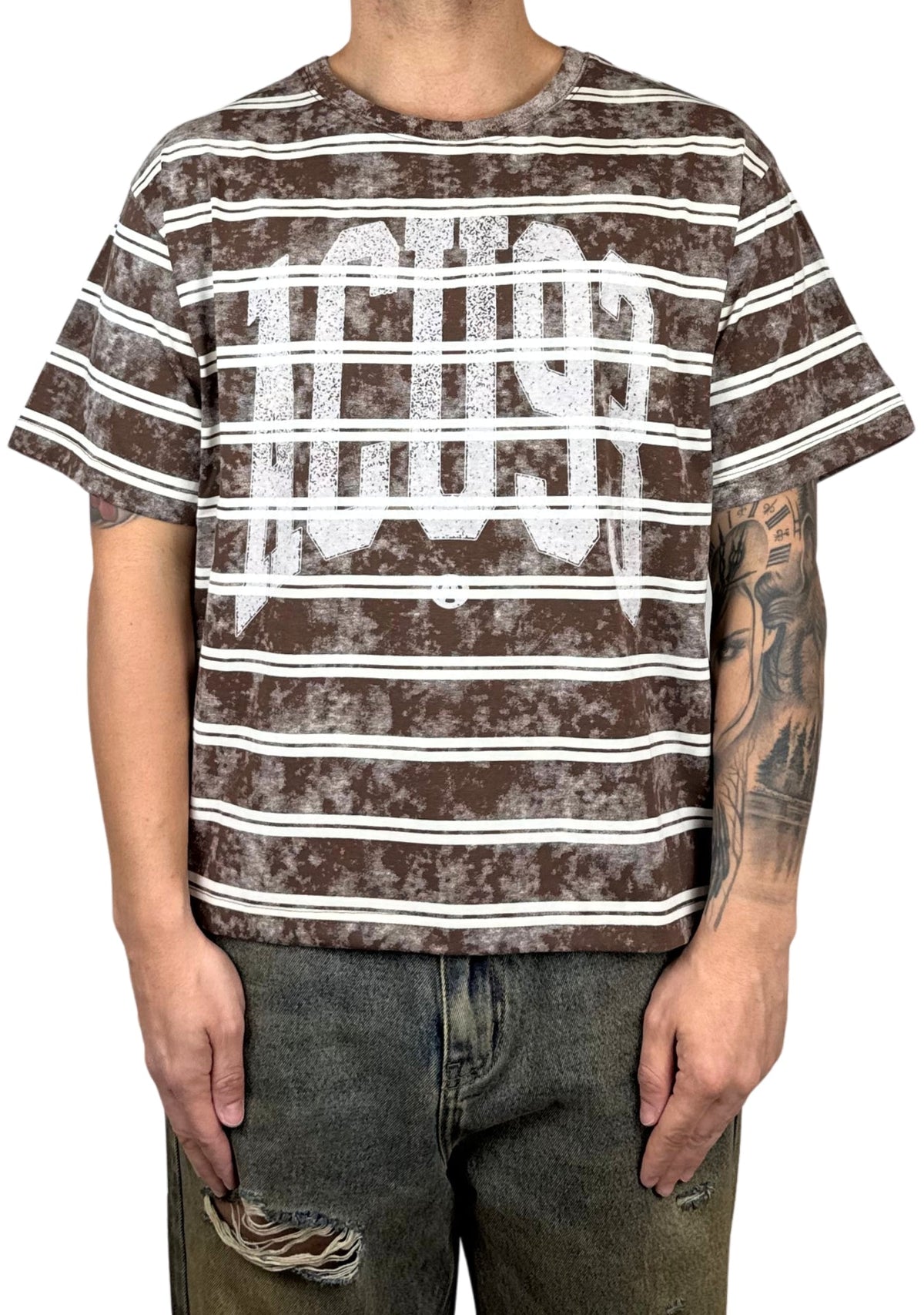 ACID STRIPES T-SHIRT RANCH BROWN