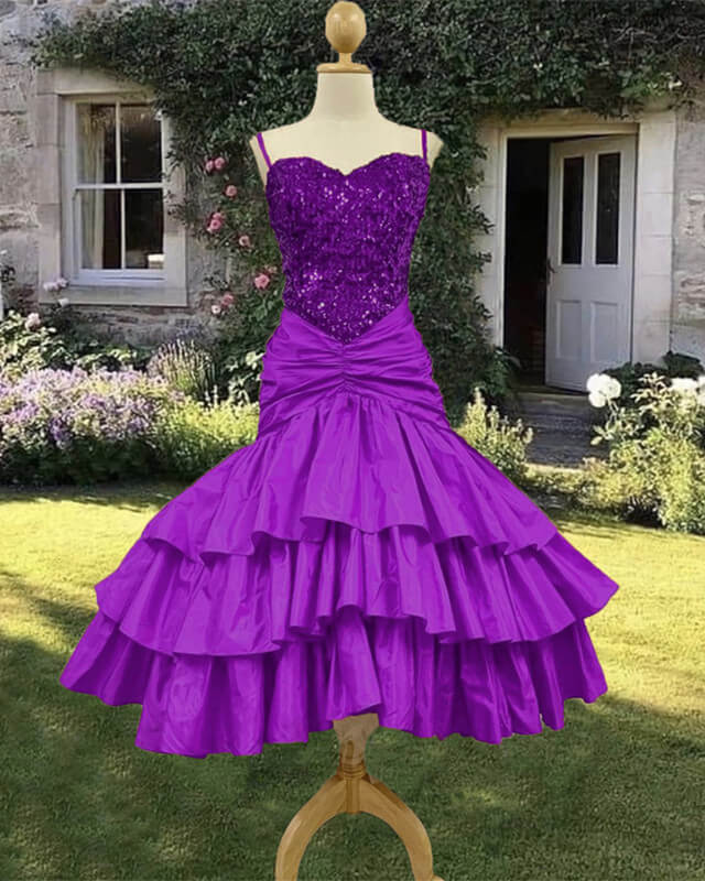 80s purple prom dress