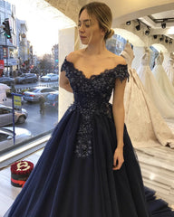 Navy Blue Tulle Dresses
