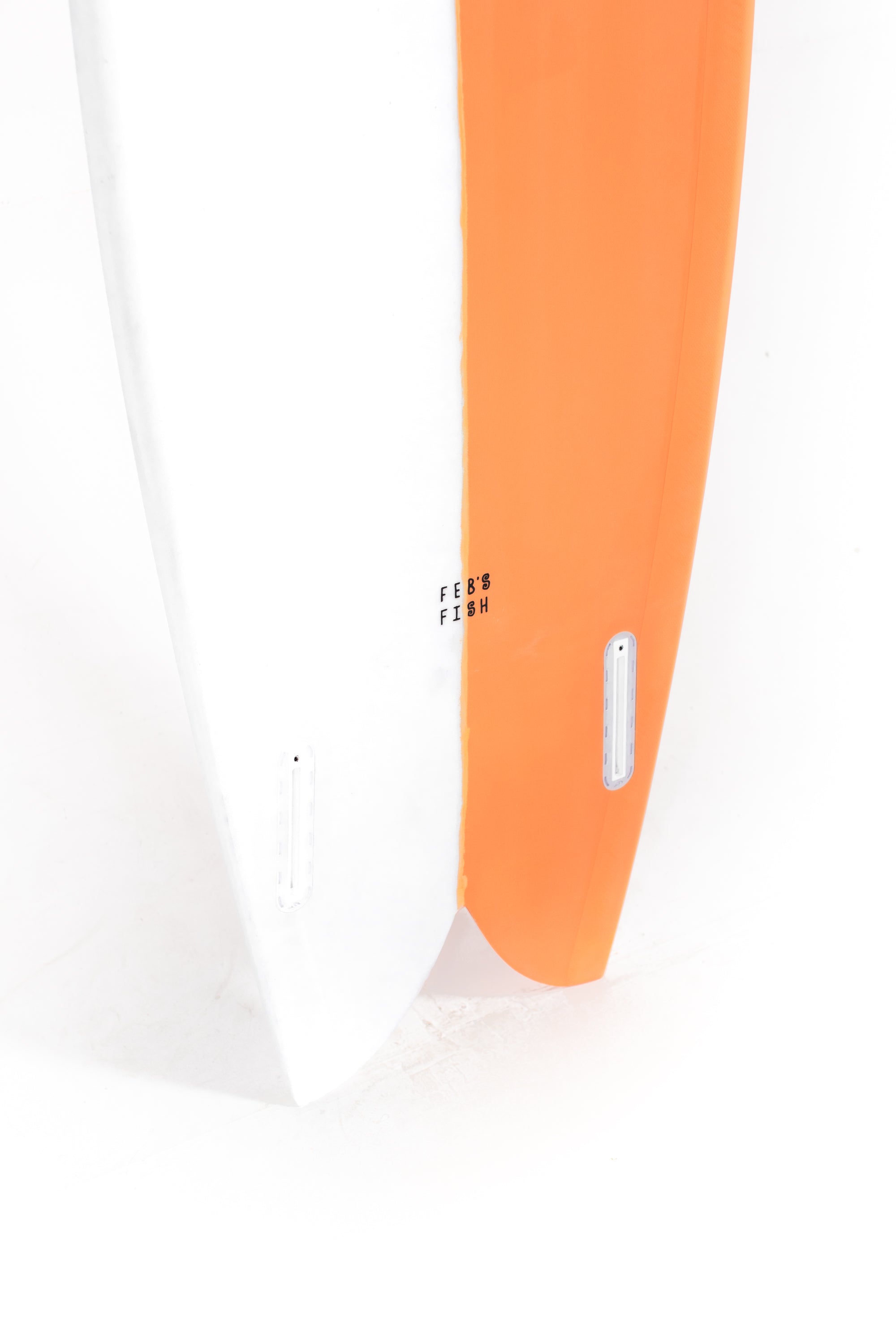 Orange and white Channel Islands Surfboard Feb's Fish size 5'5" at Pukas Surf Shop - 10